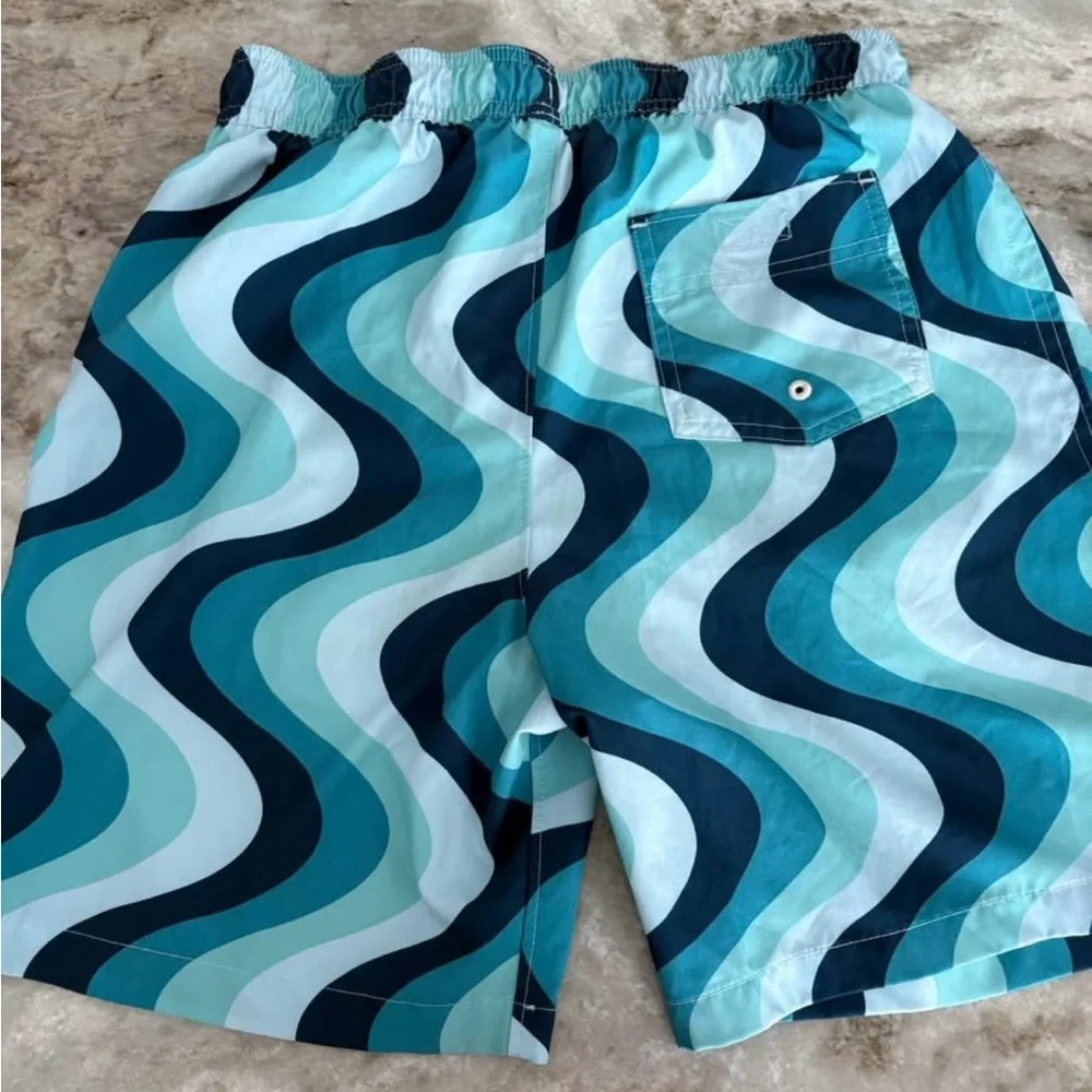 Boys Abercrombie Kids Blue Wave Swim Trunks- size 15/16